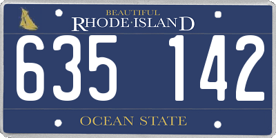 RI license plate 635142