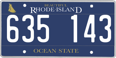 RI license plate 635143