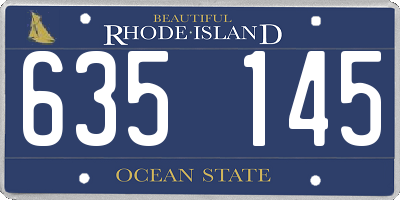 RI license plate 635145
