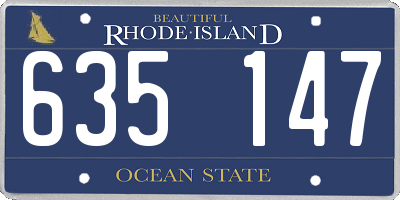 RI license plate 635147