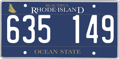 RI license plate 635149