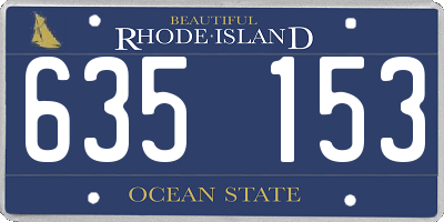 RI license plate 635153