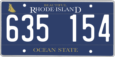 RI license plate 635154