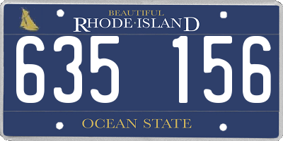 RI license plate 635156