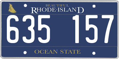 RI license plate 635157