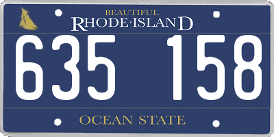 RI license plate 635158