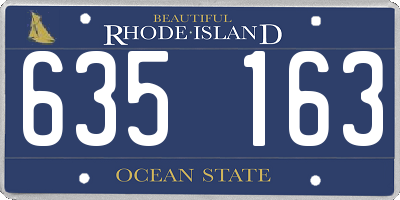 RI license plate 635163