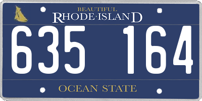 RI license plate 635164