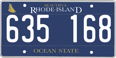 RI license plate 635168