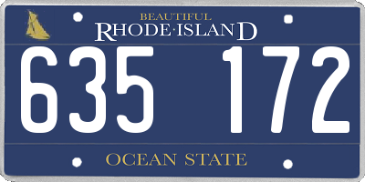 RI license plate 635172