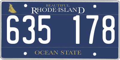RI license plate 635178
