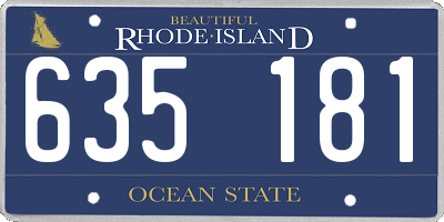 RI license plate 635181