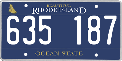 RI license plate 635187