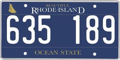 RI license plate 635189