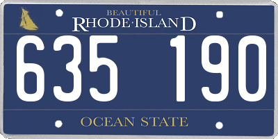 RI license plate 635190