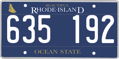 RI license plate 635192