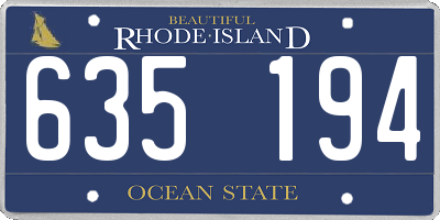 RI license plate 635194