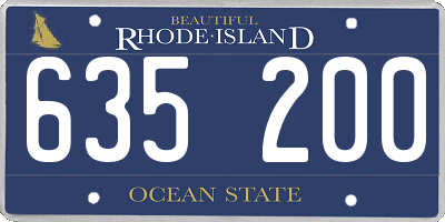 RI license plate 635200
