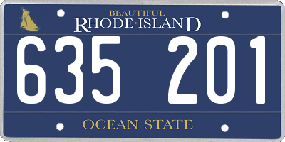 RI license plate 635201