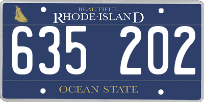 RI license plate 635202