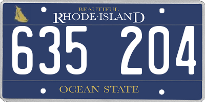 RI license plate 635204