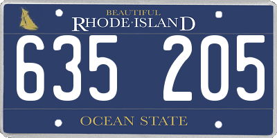 RI license plate 635205