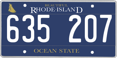 RI license plate 635207