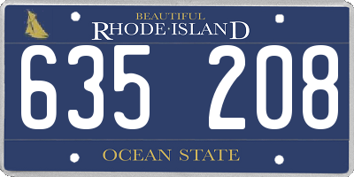 RI license plate 635208