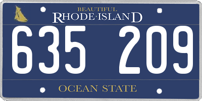 RI license plate 635209