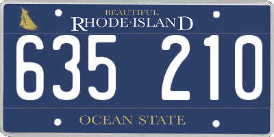 RI license plate 635210