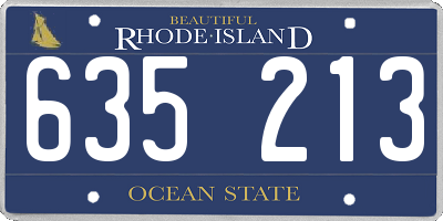 RI license plate 635213