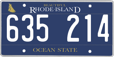 RI license plate 635214