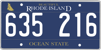 RI license plate 635216
