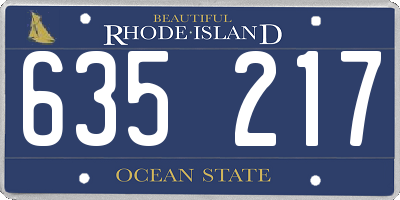 RI license plate 635217
