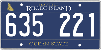 RI license plate 635221