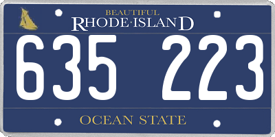 RI license plate 635223