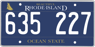RI license plate 635227