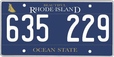 RI license plate 635229