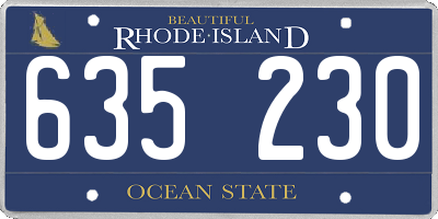 RI license plate 635230