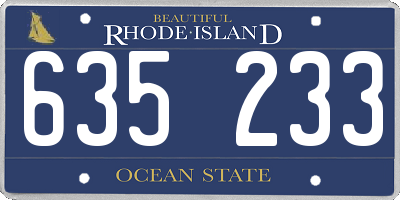 RI license plate 635233