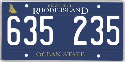 RI license plate 635235