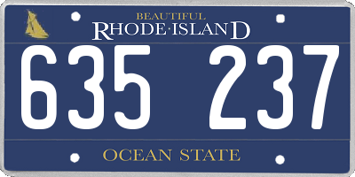 RI license plate 635237