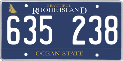 RI license plate 635238