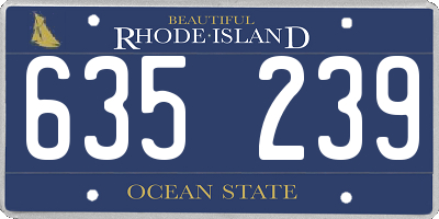 RI license plate 635239