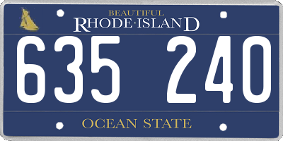 RI license plate 635240