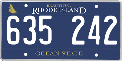 RI license plate 635242