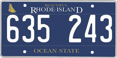 RI license plate 635243