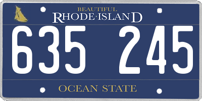 RI license plate 635245