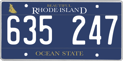 RI license plate 635247