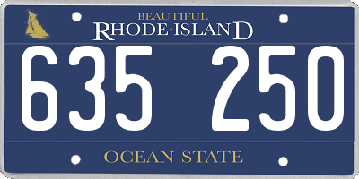 RI license plate 635250
